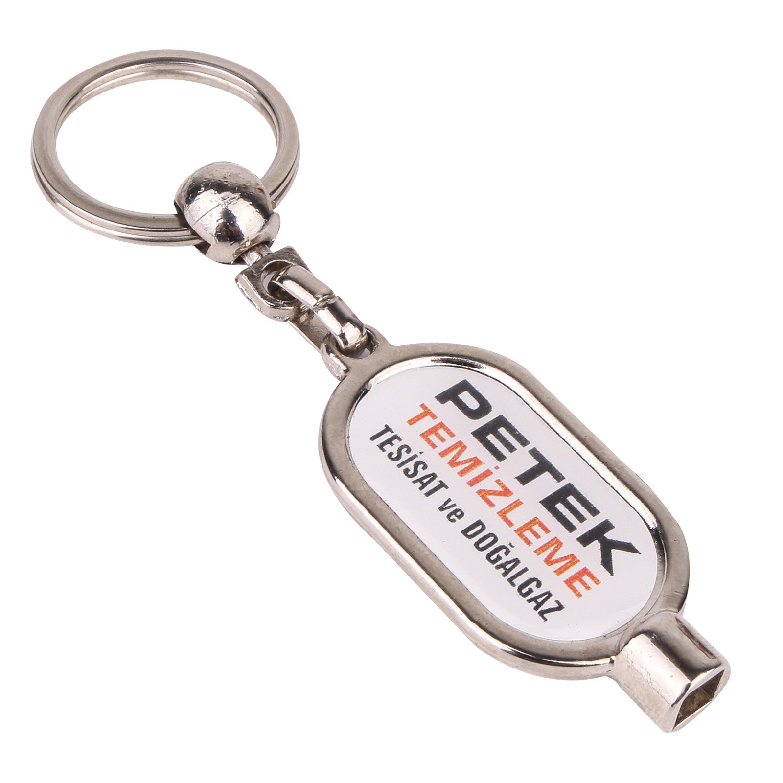 PETEK GÜMÜŞ ÇİFT YÖN PURJÖRLÜ METAL ANAHTARLIK