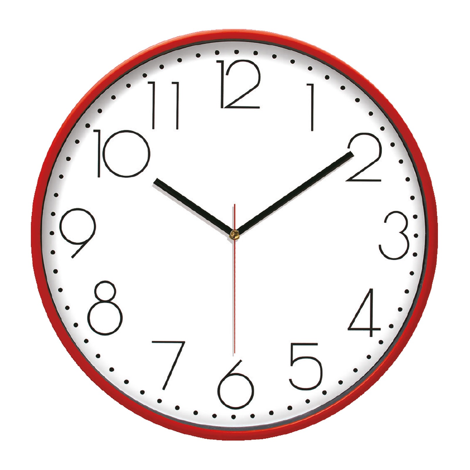 PAN164 KIRMIZI PLASTİK ÇERÇEVE DUVAR SAATİ (380 MM)